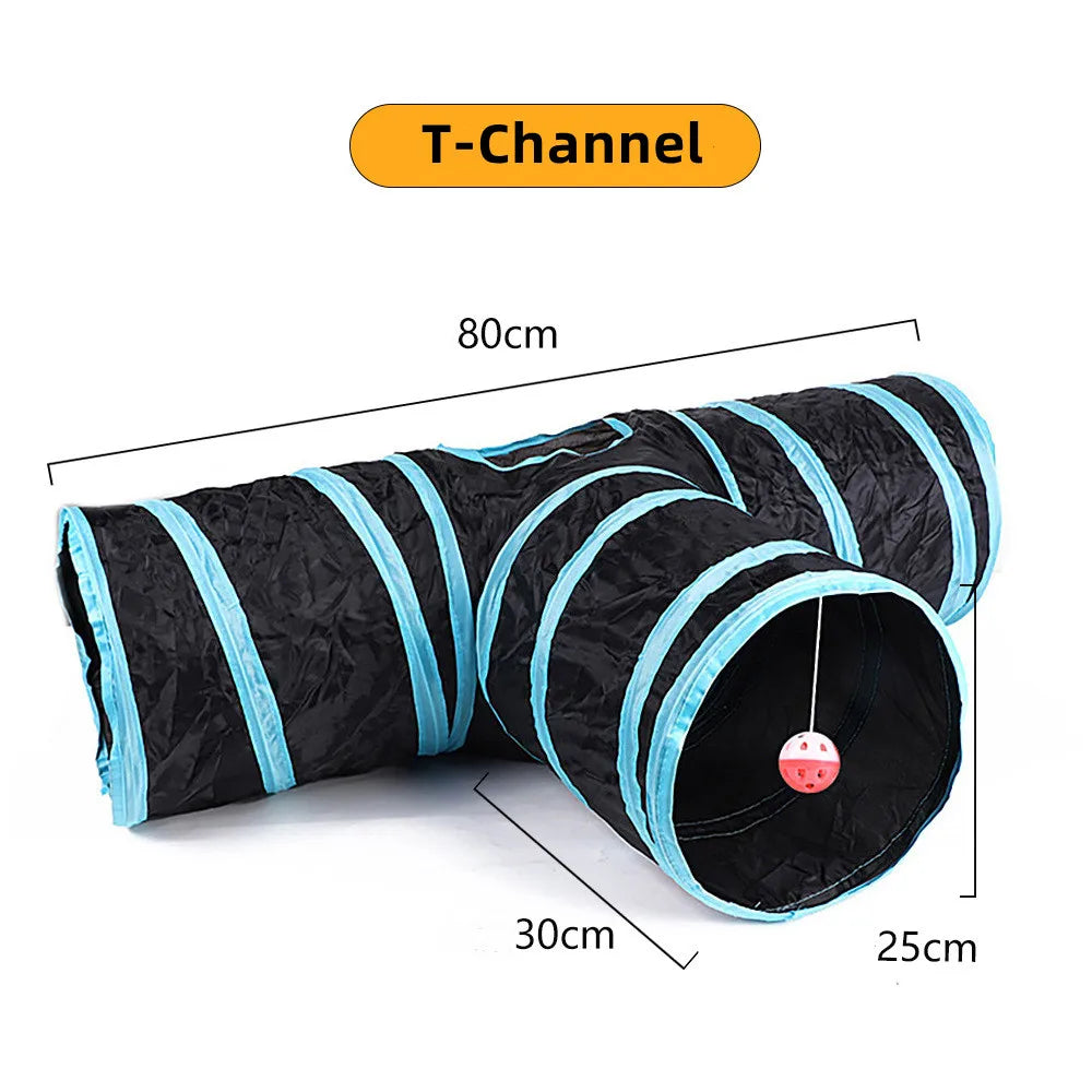 Foldable Cat Tunnel Toy For Indoor Play Breathable Cloth