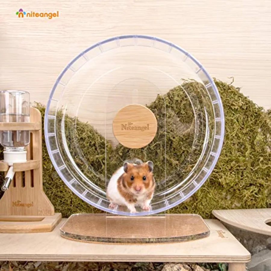 Super-Silent Hamster Exercise Wheels - Quiet Spinner Hamster Running Wheels with Adjustable Stand for Hamsters Gerbils Mice Or