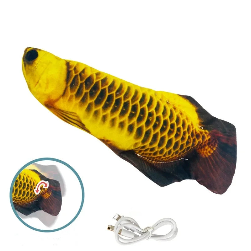 USB Rechargeable Floppy Fish Cat Toy, Interactive Realistic Fish For Cats