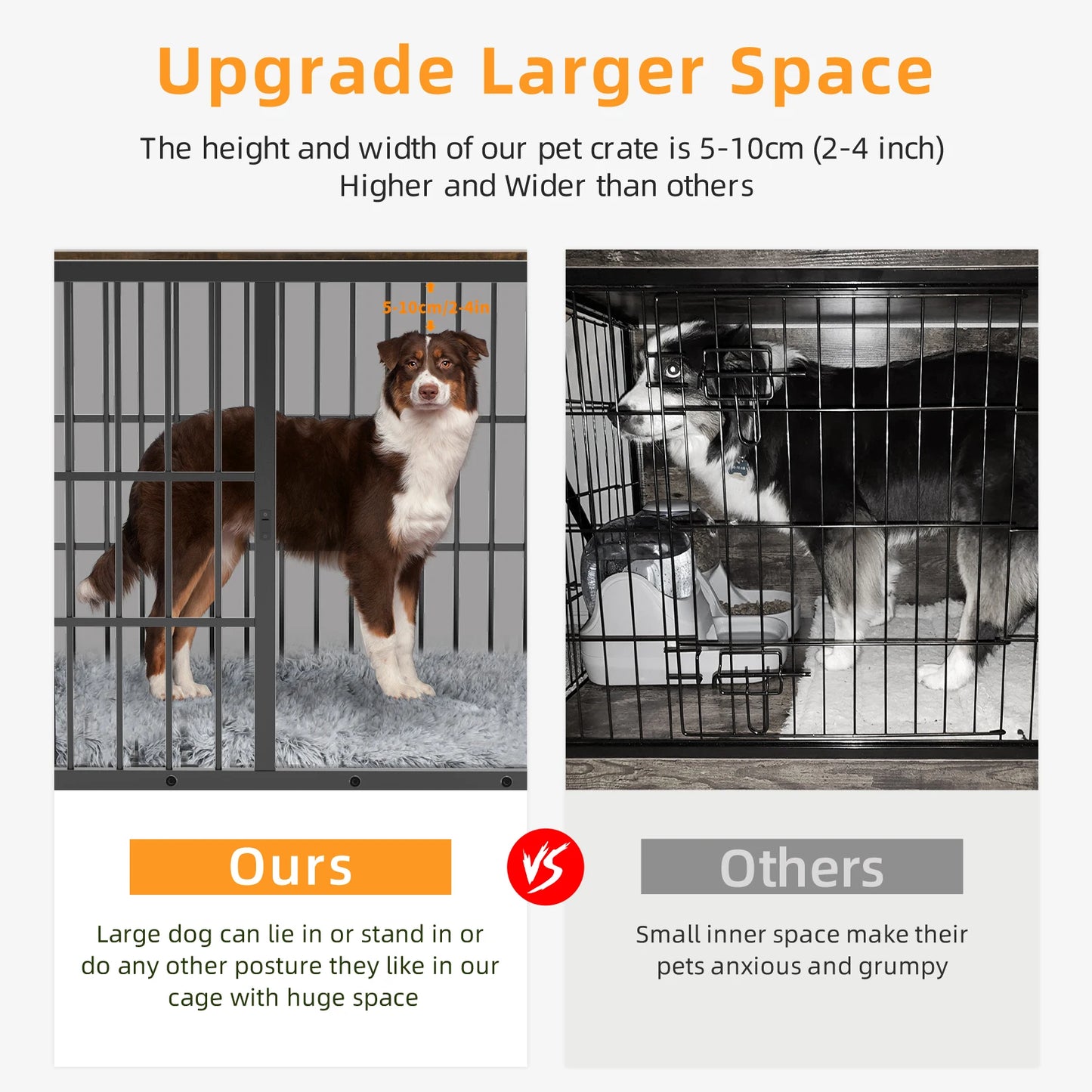 Furniture Style Dog Crate End Table With Three Doors And Removable Tray