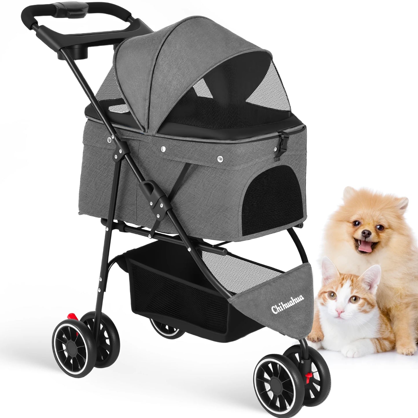 CHIHUAHUA Pet Stroller for Cats and Dogs Portable Foldable Carrier