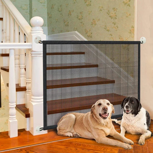 Dog Barrier Fence With 4 Hooks Folding Breathable Mesh Playpen