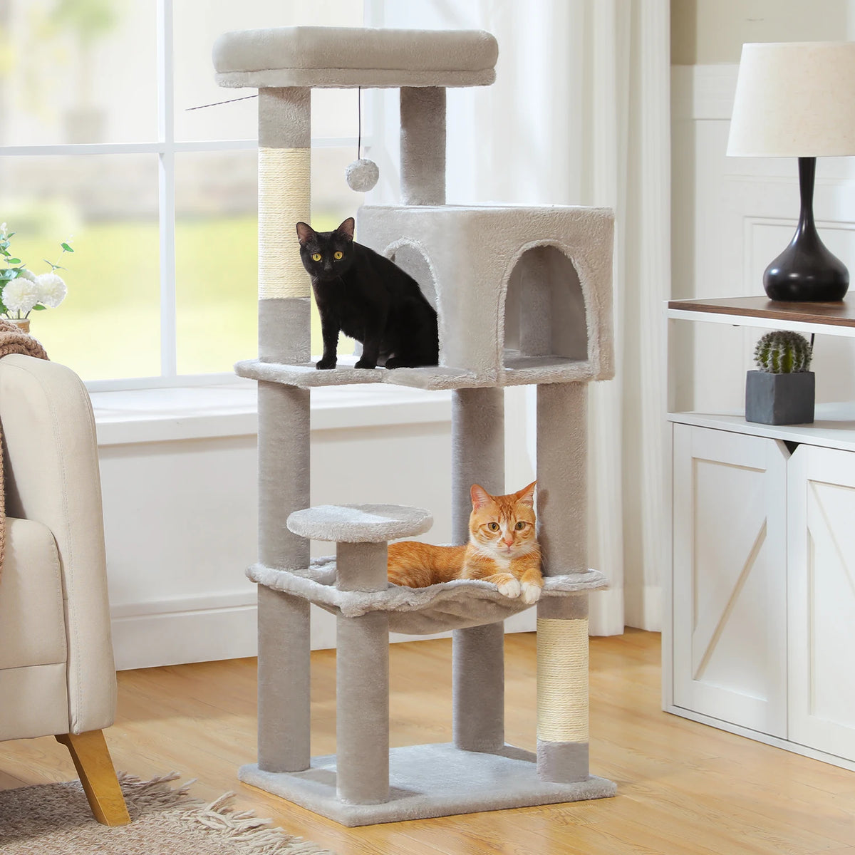 Pequlti Five Level Cat Tower With Sisal Scratching Post