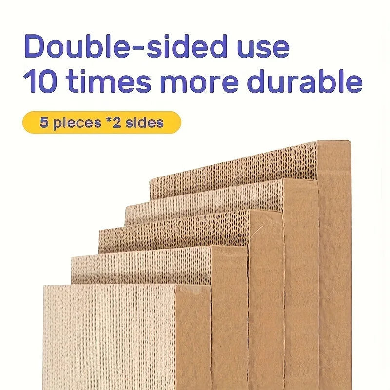 CZBNYX Five Pack Corrugated Cardboard Cat Scratch Boards Double Sided
