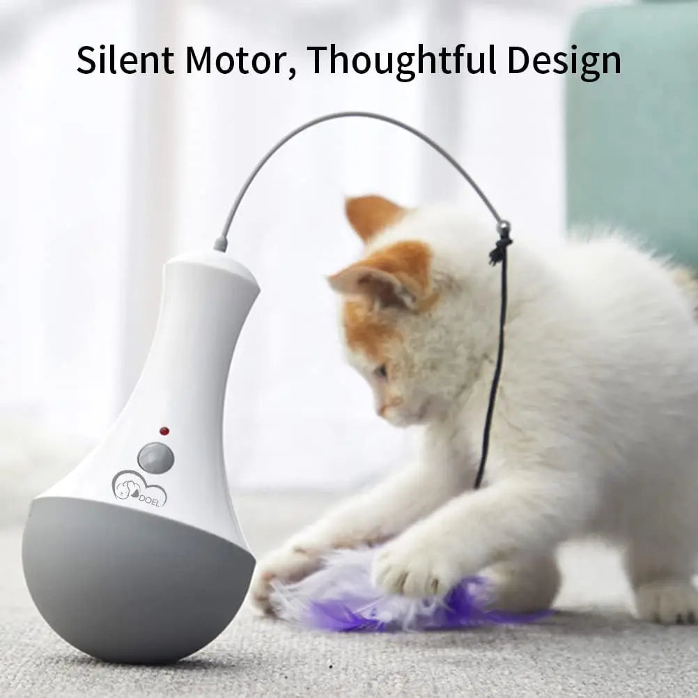 Kitten Interactive Feather Teaser Toy For Indoor Play And Exercise