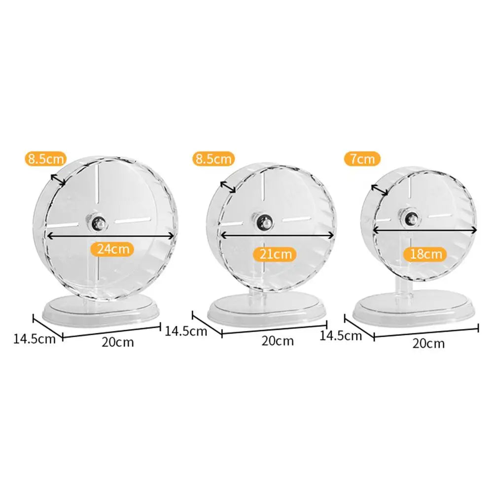 Silent Hamster Running Wheel Transparent Wide Design