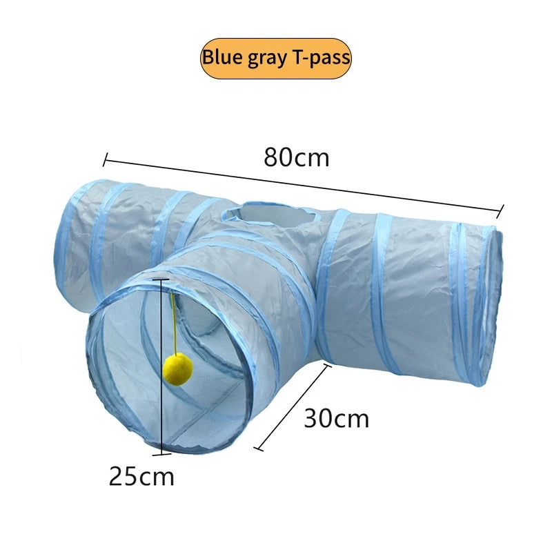 Foldable Cat Tunnel Toy For Indoor Play Breathable Cloth