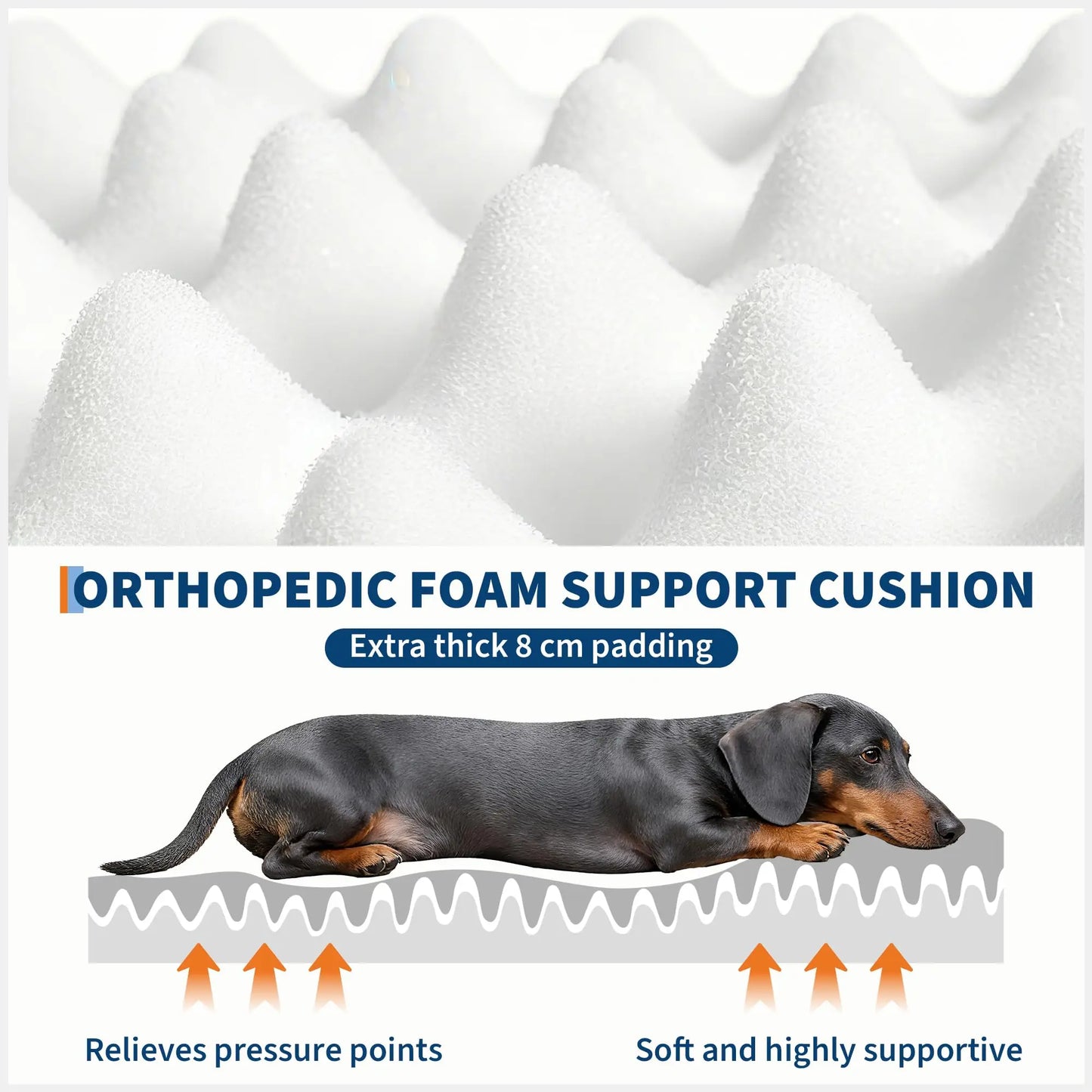 HiMISS Orthopedic Plush Shared Bed For Humans And Pets With Waterproof Lining