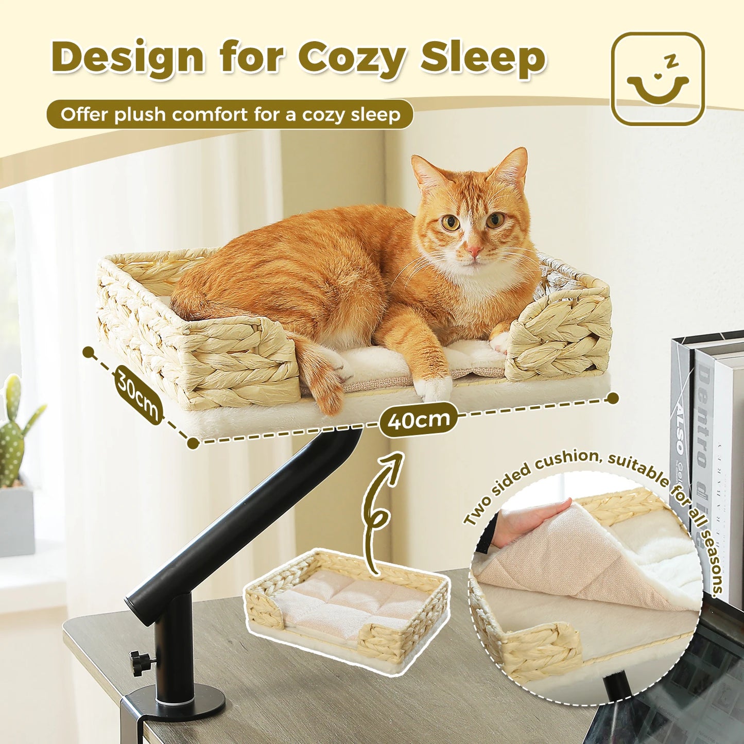 PAWZ Road Cat Desk Bed 360 Degree Rotatable Hammock Stand