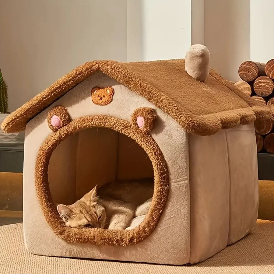 Foldable Pet House Removable Washable Bed for Cats and Small Dogs