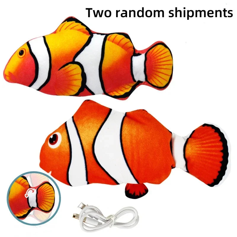 USB Rechargeable Floppy Fish Cat Toy, Interactive Realistic Fish For Cats