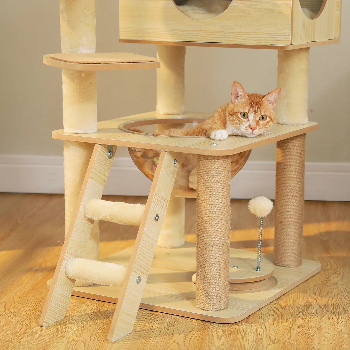 PAWZ Ro Multi Level Cat Tree Indoor Wood Tower Posts