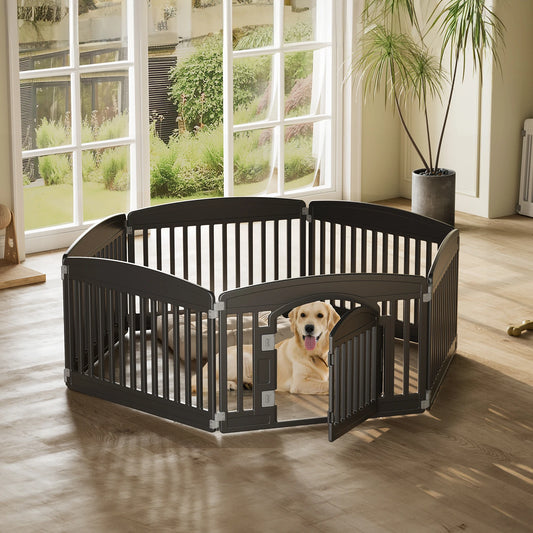 JHK Expandable Plastic Dog Playpen For Safe Indoor Outdoor Housing