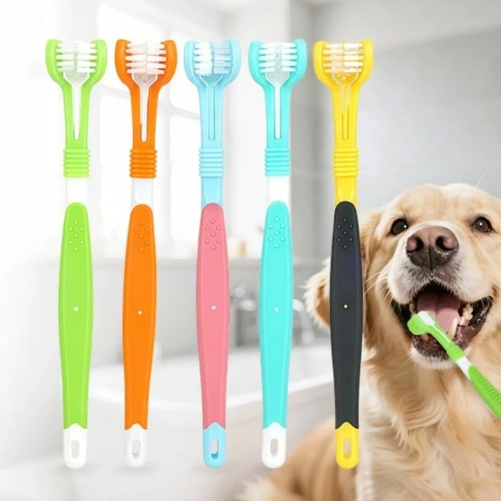 Three Sided Pet Toothbrush For Dogs And Cats Dental Care