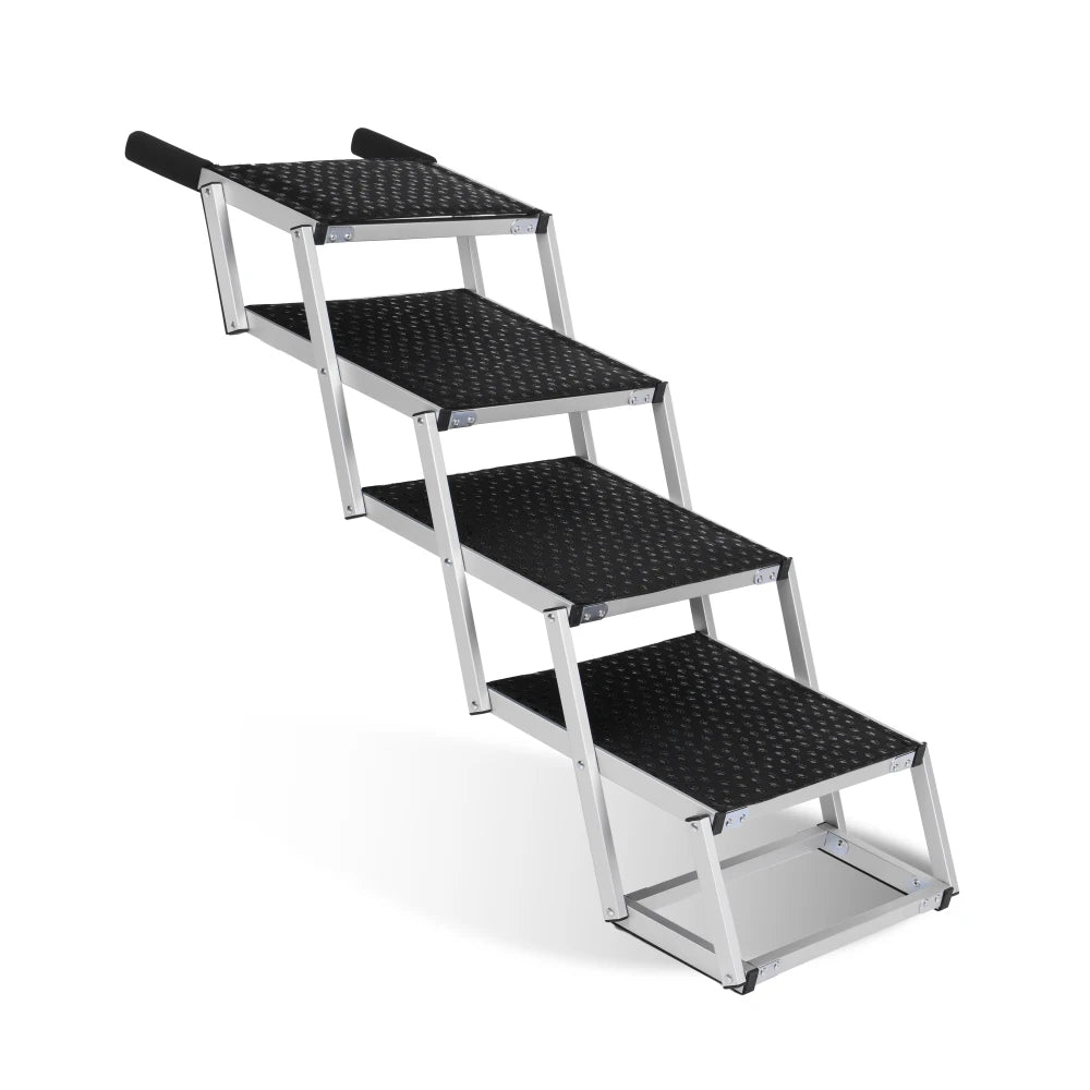 Aluminum Folding Dog Steps for Cars, 4-Step, Supports Up to 250 Lbs