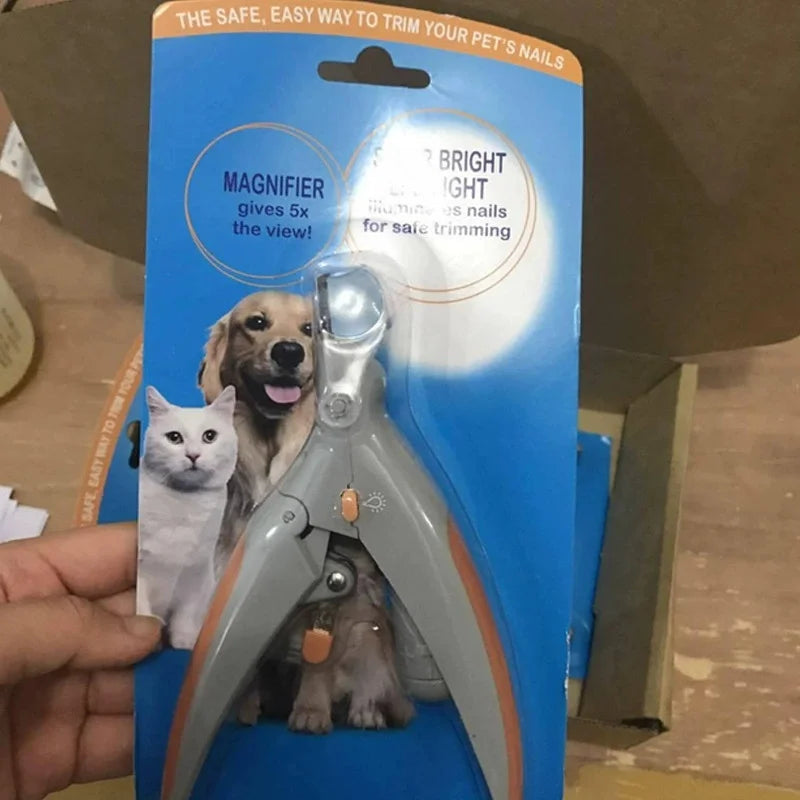 Professional Pet Metal Nail Clipper Scissors with LED Light Cat Dog Nail Clipper Tool Toeclaw Cutter for Pet Cleaning Supplies