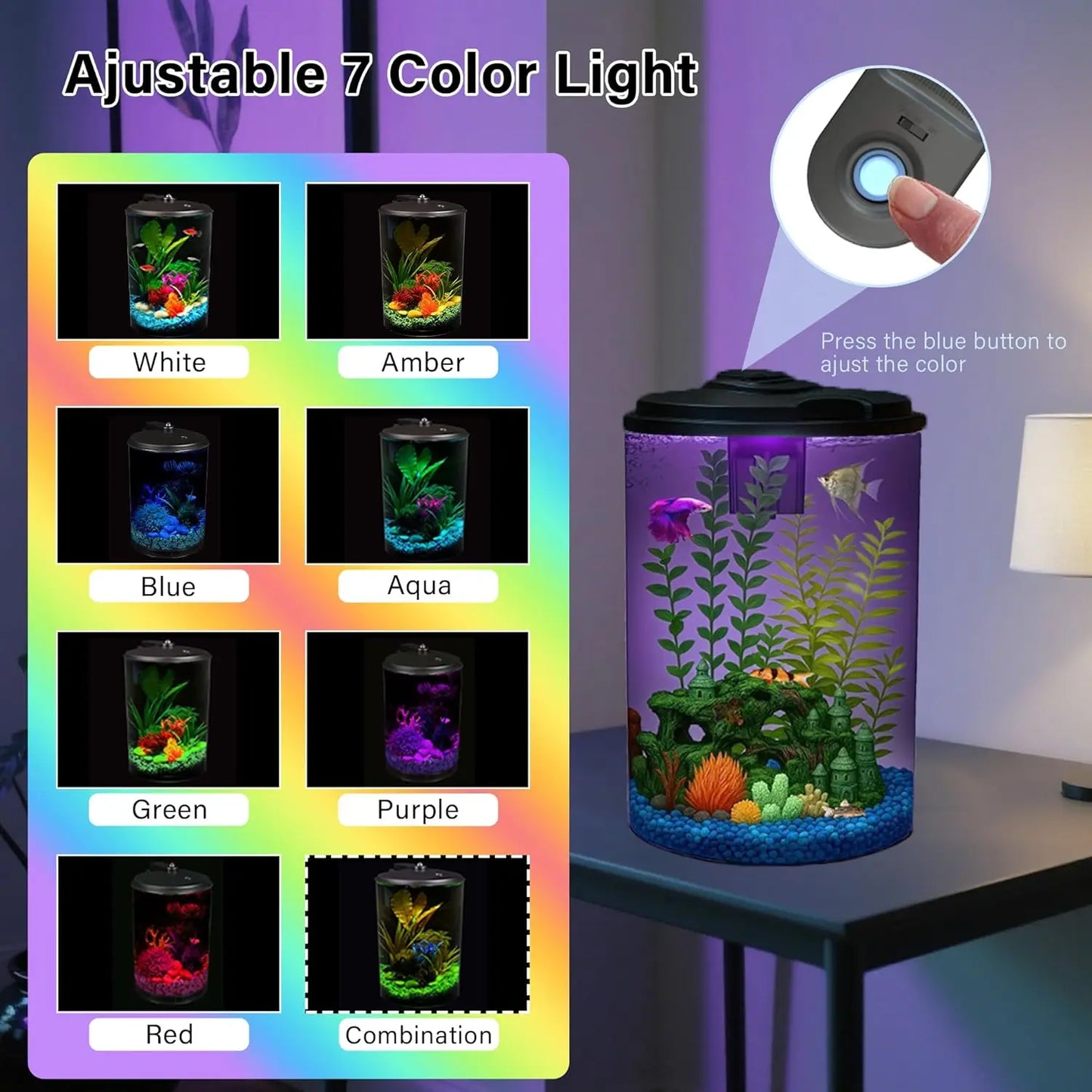 Complete Aquarium Kit With LED Lighting And Power Filter