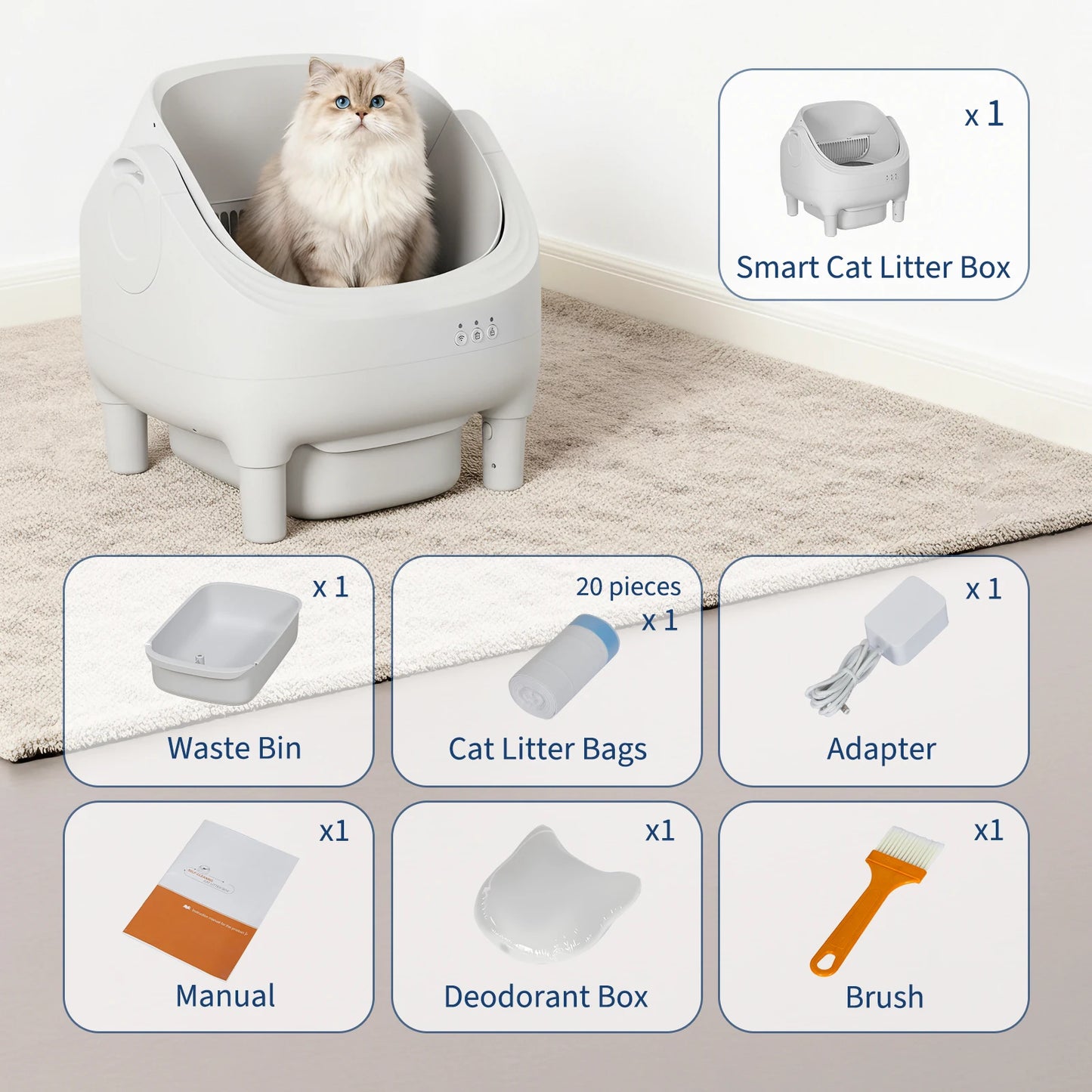 HiMISS Self Cleaning Automatic Cat Litter Box With App Control Odor Free