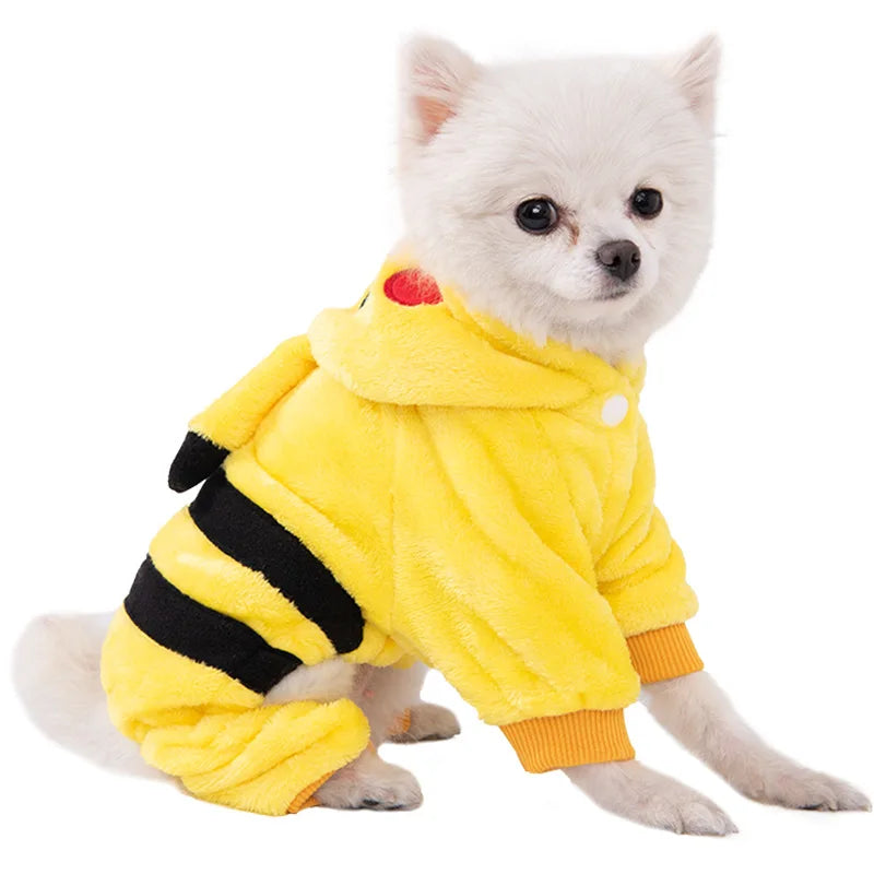 Cozy Fleece Dog And Cat Jumpsuit Coat For Small Pets