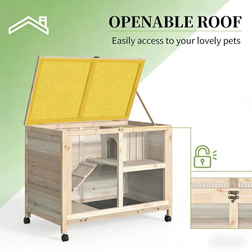 Bunny Cage Small Rabbit Hutch Spacious Indoor Pet House