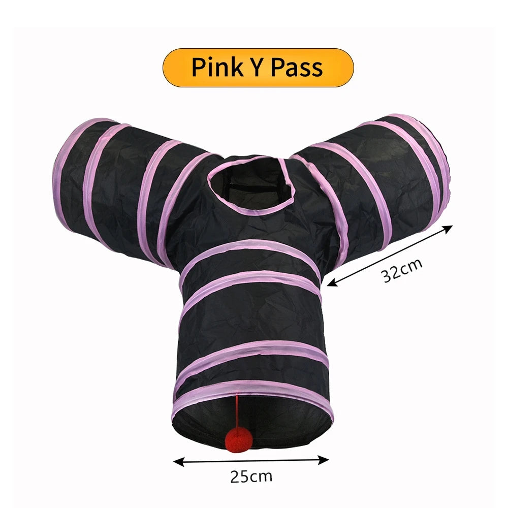 Foldable Cat Tunnel Toy For Indoor Play Breathable Cloth