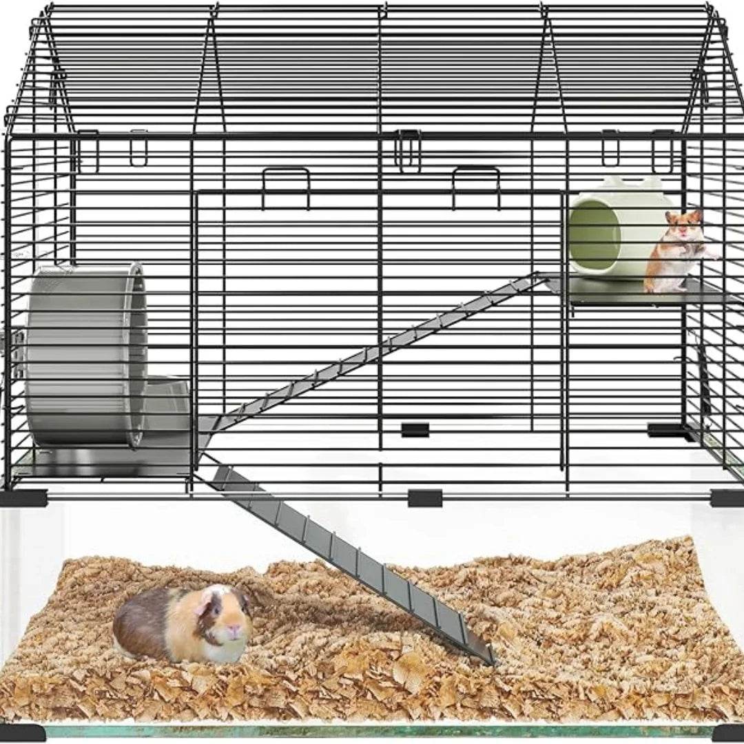 HiMISS 3 Tier Hamster Enclosure With Glass Panels For Viewing