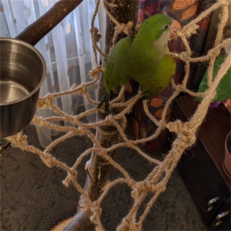 Parrot Climbing Net Hammock Bird Toy With Hook Rope