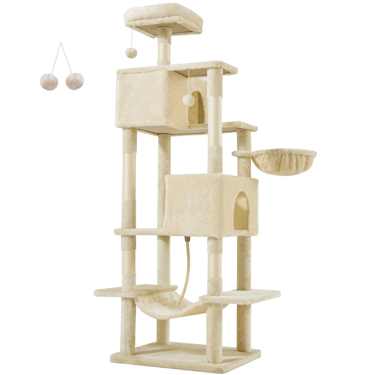JHK Multi Level Cat Tree With Sisal Scratching Condo