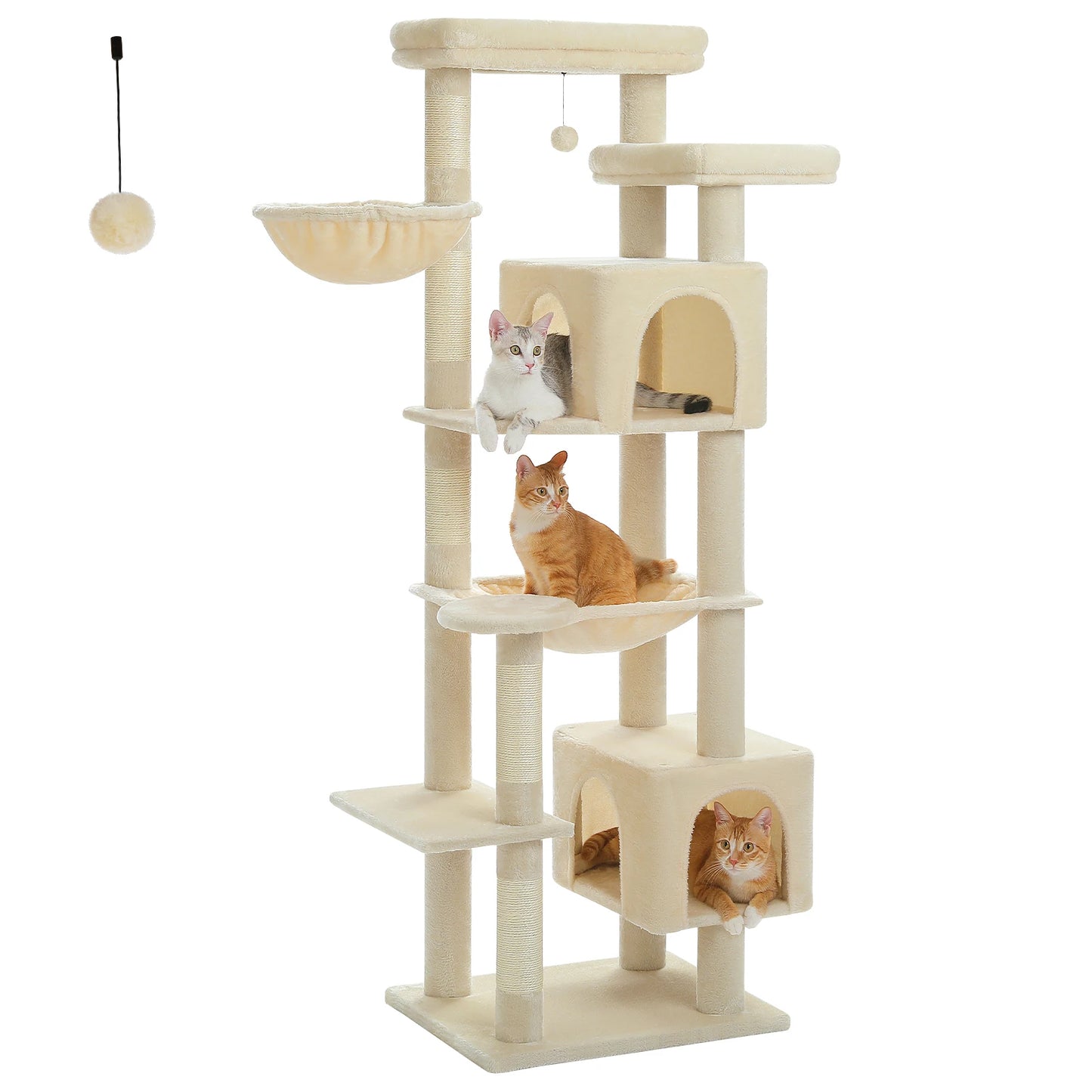 PAWZ Road Tall Cat Tree for Indoor Cats with Hammock and Scratching Posts