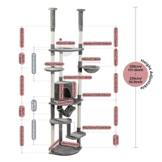 Pawz Road Multi Level Floor To Ceiling Cat Condo Tower