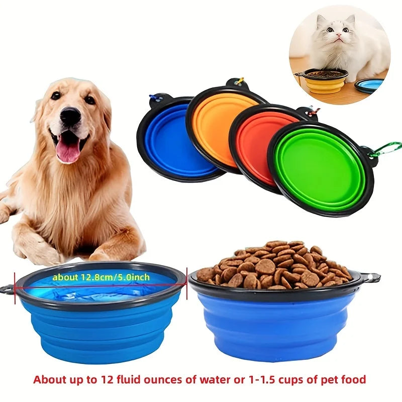 Pet Travel Collapsible Bowl Durable TPR For Cats And Dogs