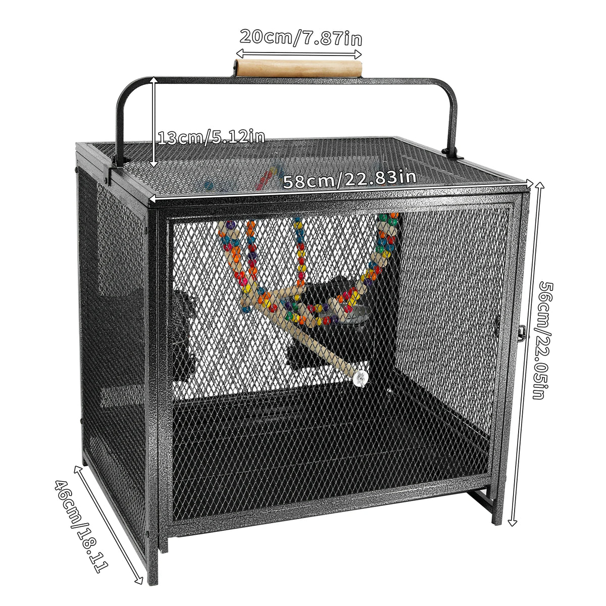Large Metal Bird Cage for Cockatiels Parakeet Lovebirds Parrot Cage Flight Cage with Hammock Swing Toy and Perch Stand