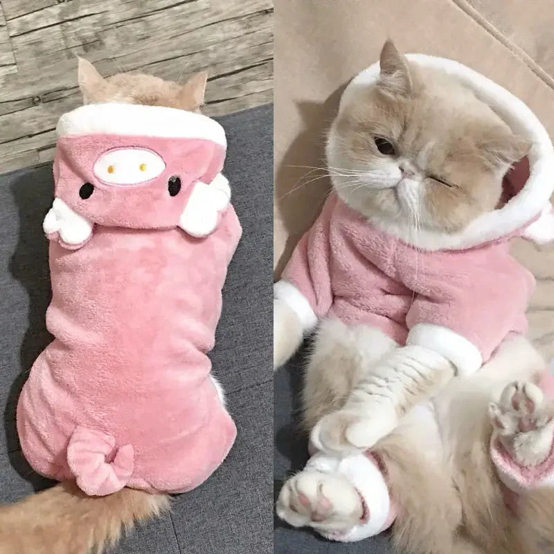 Cozy Fleece Dog And Cat Jumpsuit Coat For Small Pets