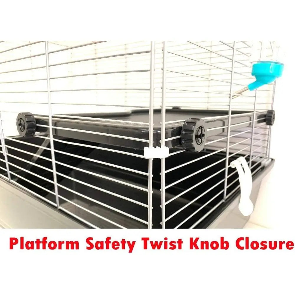 My irst Home Extra Large 4-Level Habitat Narrow 3/8-inch Bar Spacing 6.5-Inch Deep Tubby Base or Exotics Pet Guinea Pig HedgeHam