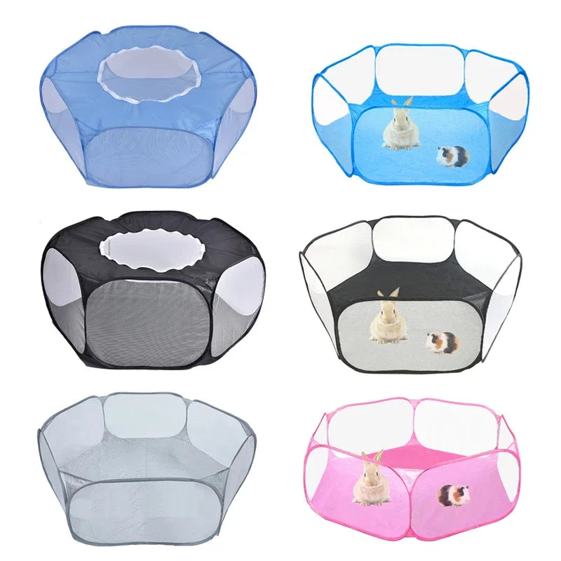 Portable Transparent Pet Cage Playpen Foldable For Dogs Cats Hamsters