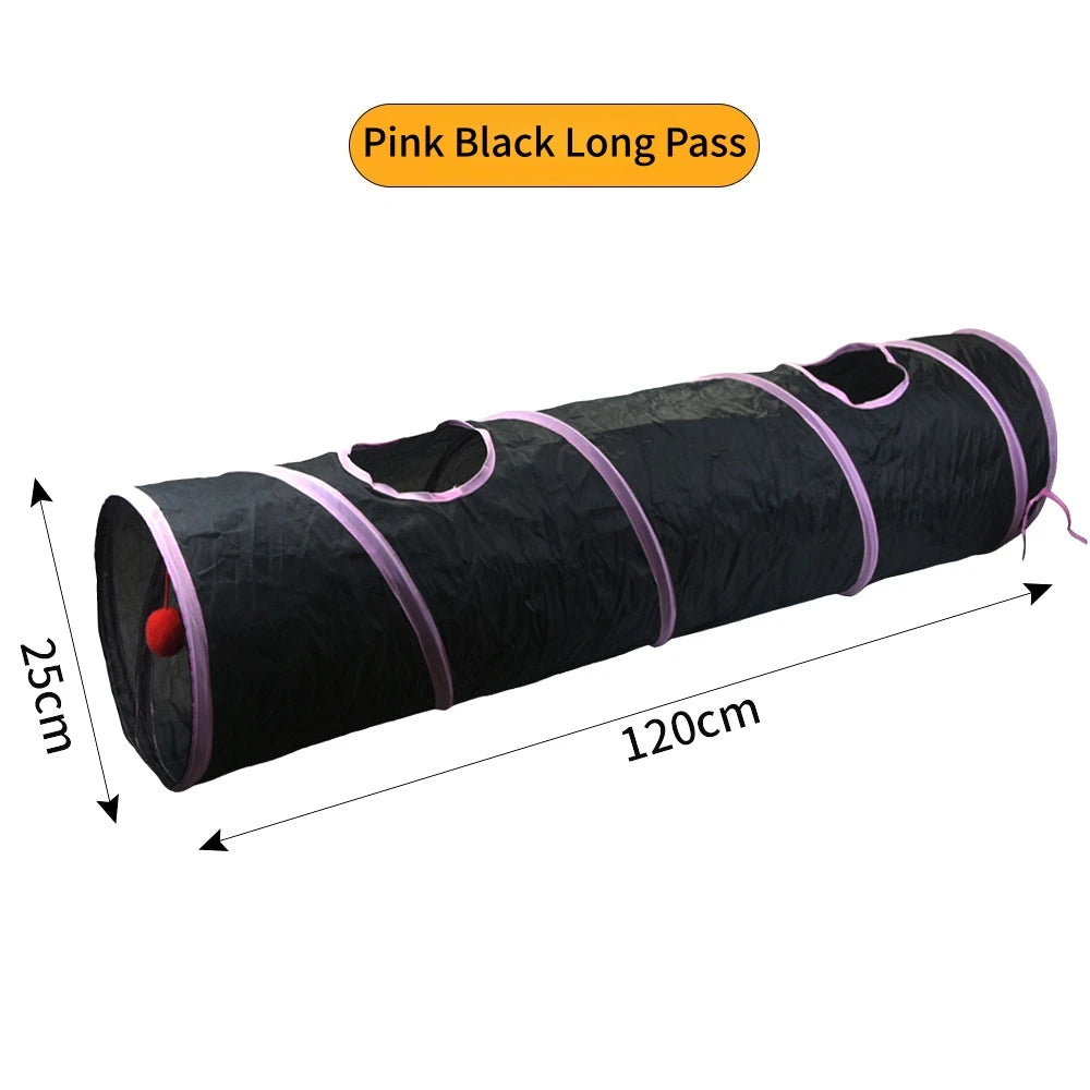 Foldable Cat Tunnel Toy For Indoor Play Breathable Cloth