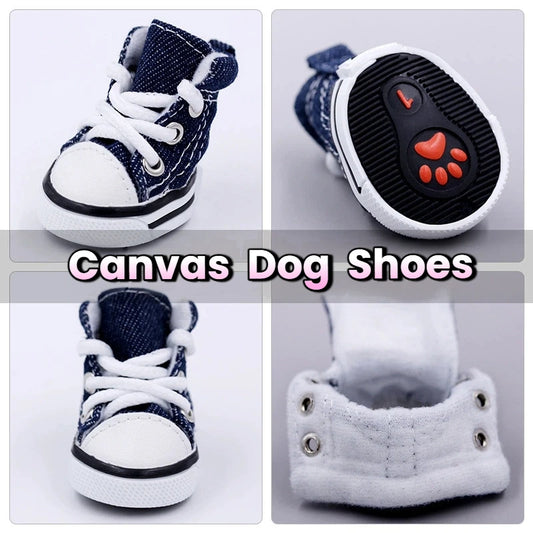 Pet Non Slip Denim Canvas Shoes For Dogs And Cats Universal Outdoor Breathable