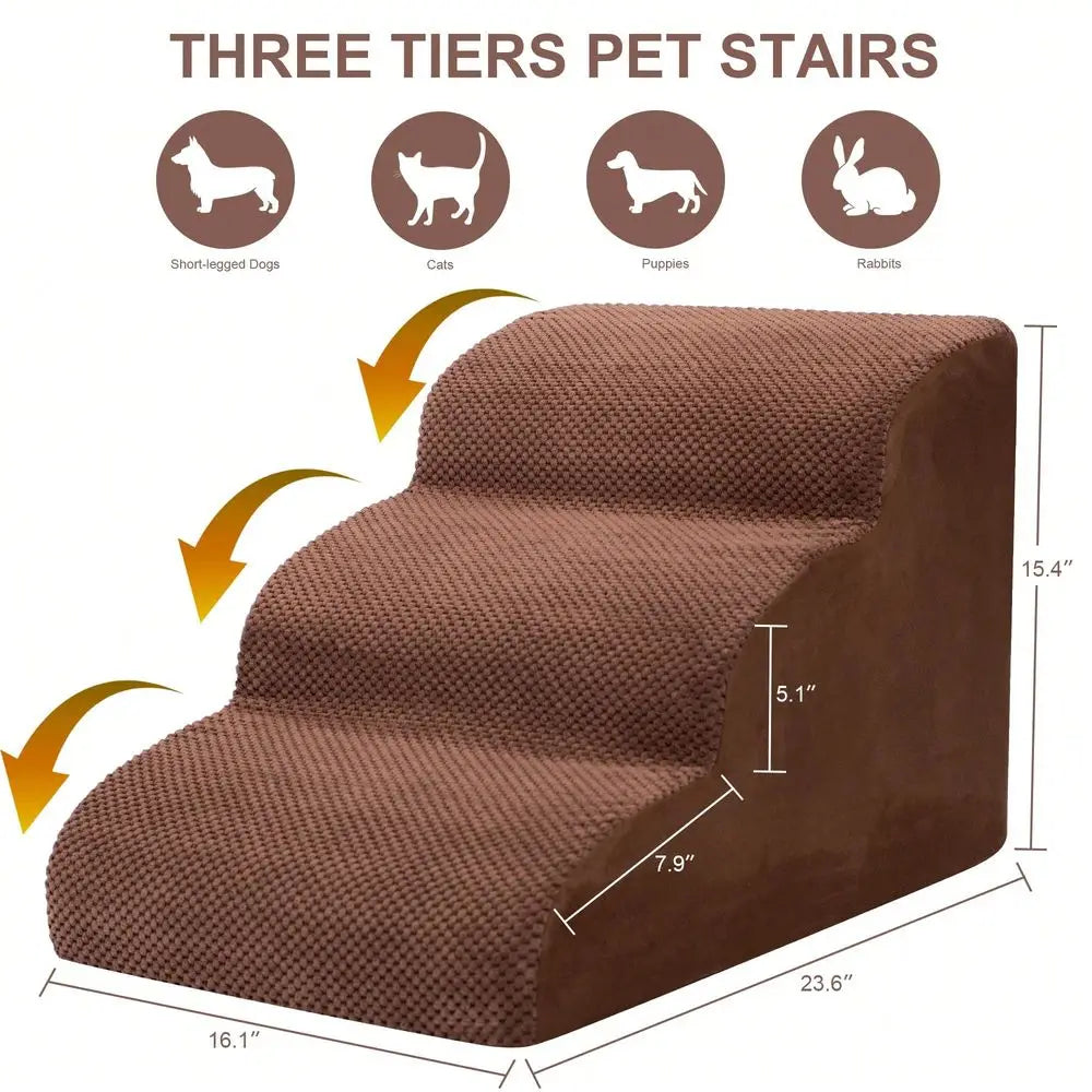 Soft Foam Pet Steps For Small Dogs Extra Wide Non Slip Ramp