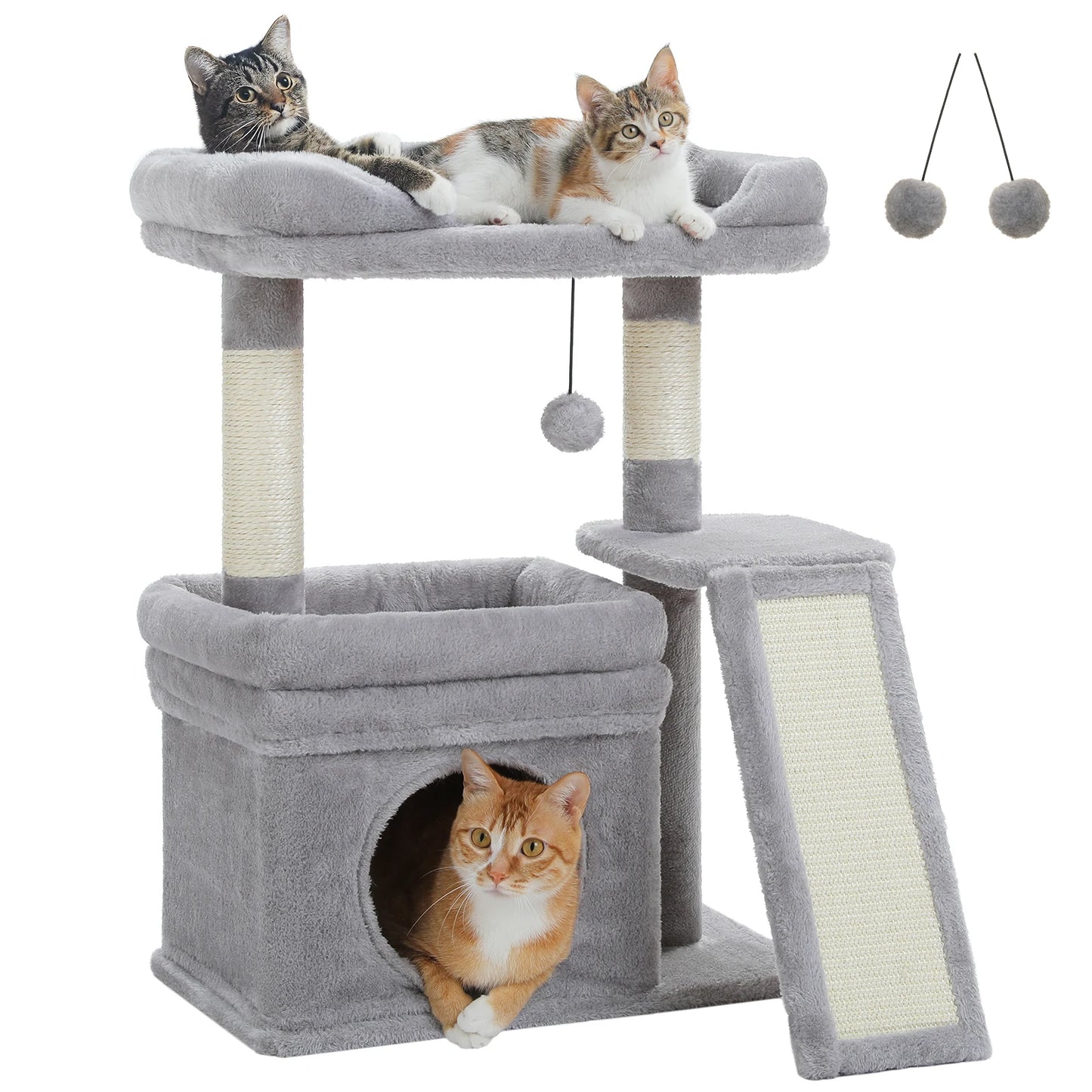 PAWZ Road Indoor Three-Tier Cat Tree With Sisal Scratching Post