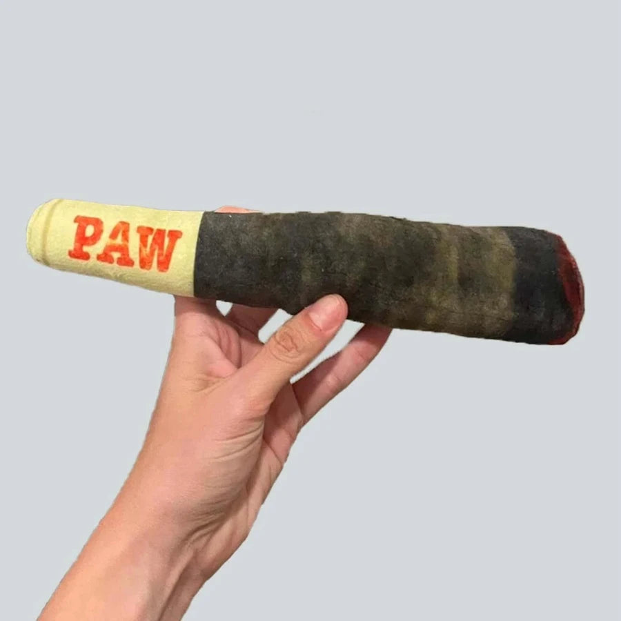 Funny Cigar Design Plush Squeaky Dog Toy For Chewing