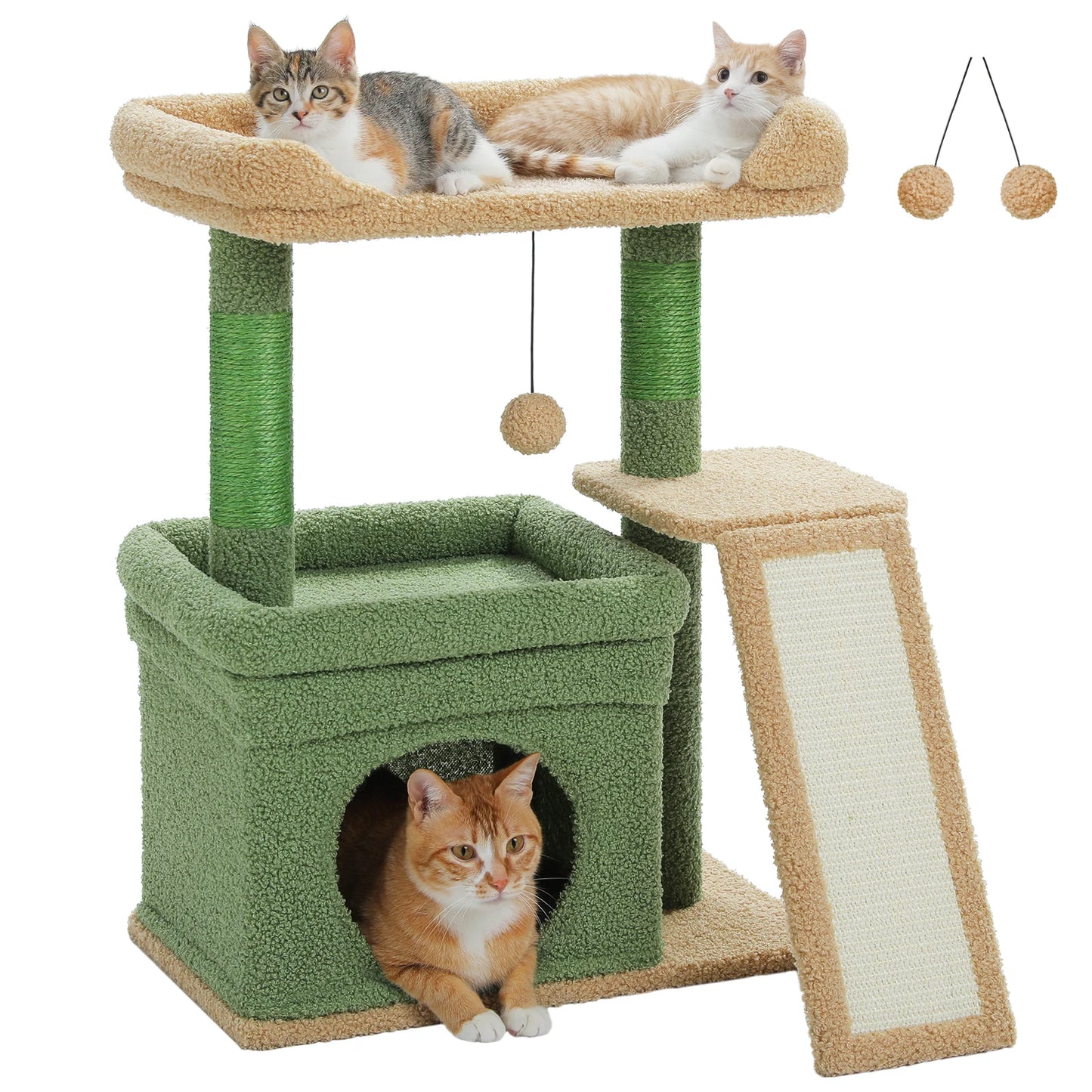 PAWZ Road Indoor Cat Tree With Three Tier And Sisal Scratching Post