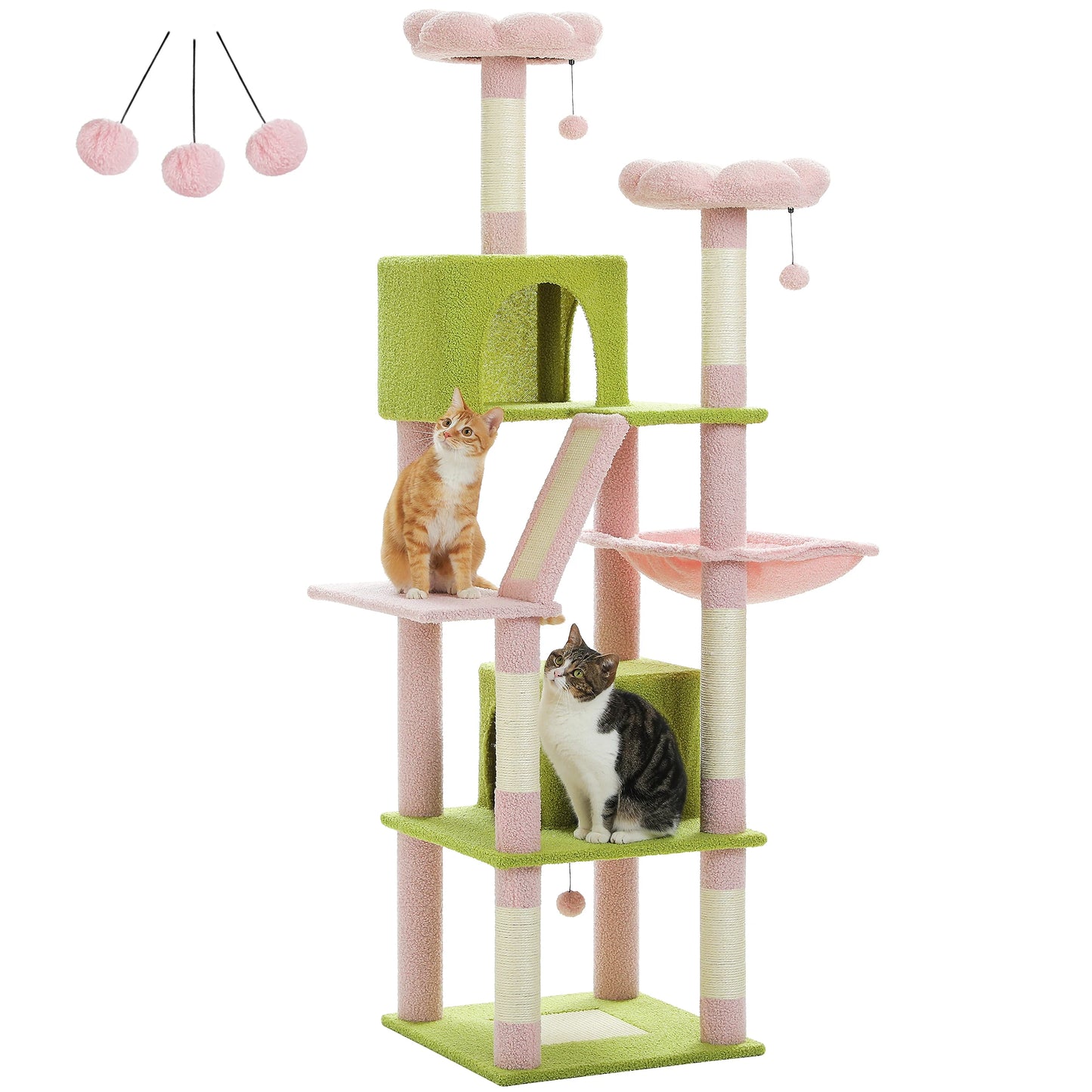 PAWZ Road Cat Tree Tower With Multi Level Plush Condo Scratching Posts