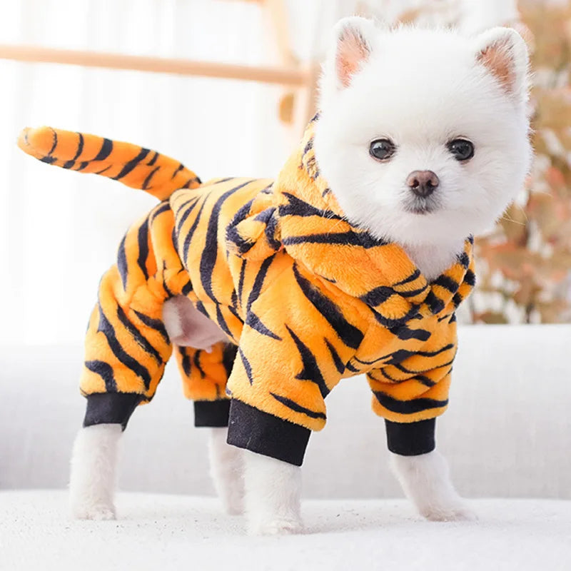 Cozy Fleece Dog And Cat Jumpsuit Coat For Small Pets