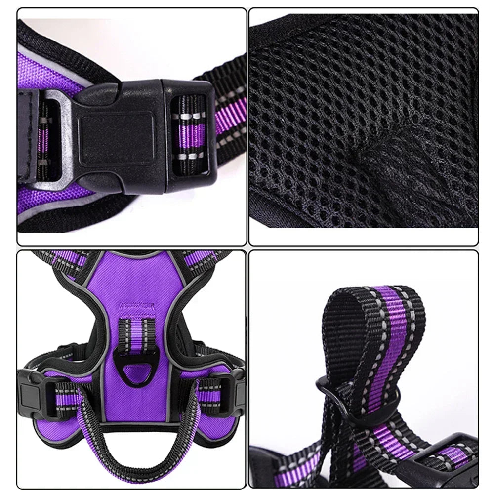 Nylon Reflective Adjustable No Pull Dog Harness Vest For All Dogs