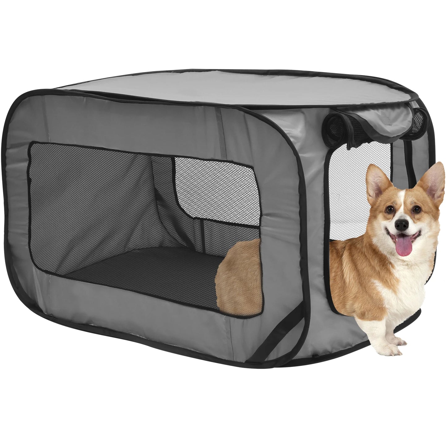 Foldable Pop Up Dog Crate Portable Pet Kennel For Travel And Home