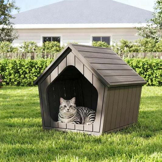 Weatherproof Insulated Resin Outdoor Cat House With Air Holes