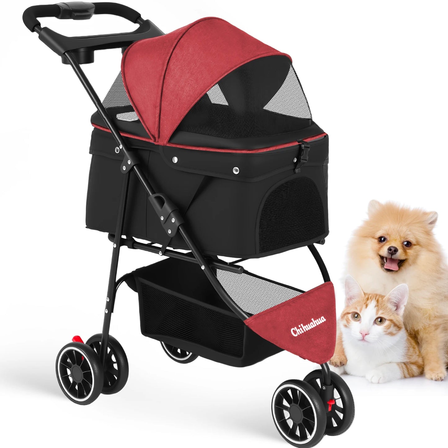CHIHUAHUA Pet Stroller for Cats and Dogs Portable Foldable Carrier