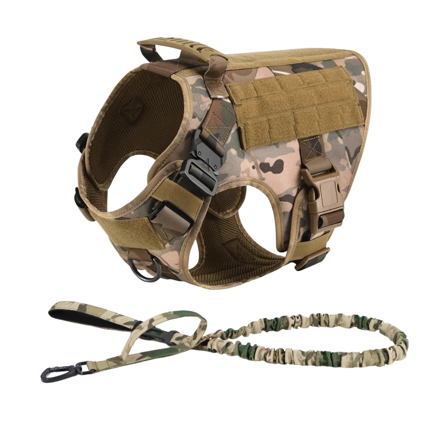PETRAVEL Tactical Dog Harness With MOLLE Pouches For Medium Large Dogs