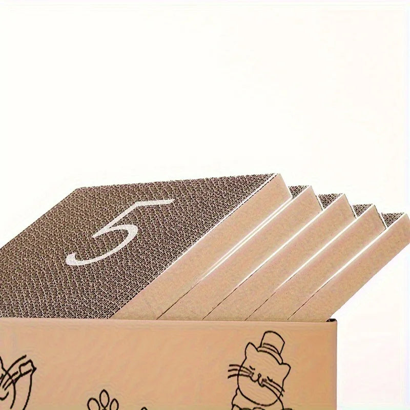 CZBNYX Five Pack Corrugated Cardboard Cat Scratch Boards Double Sided
