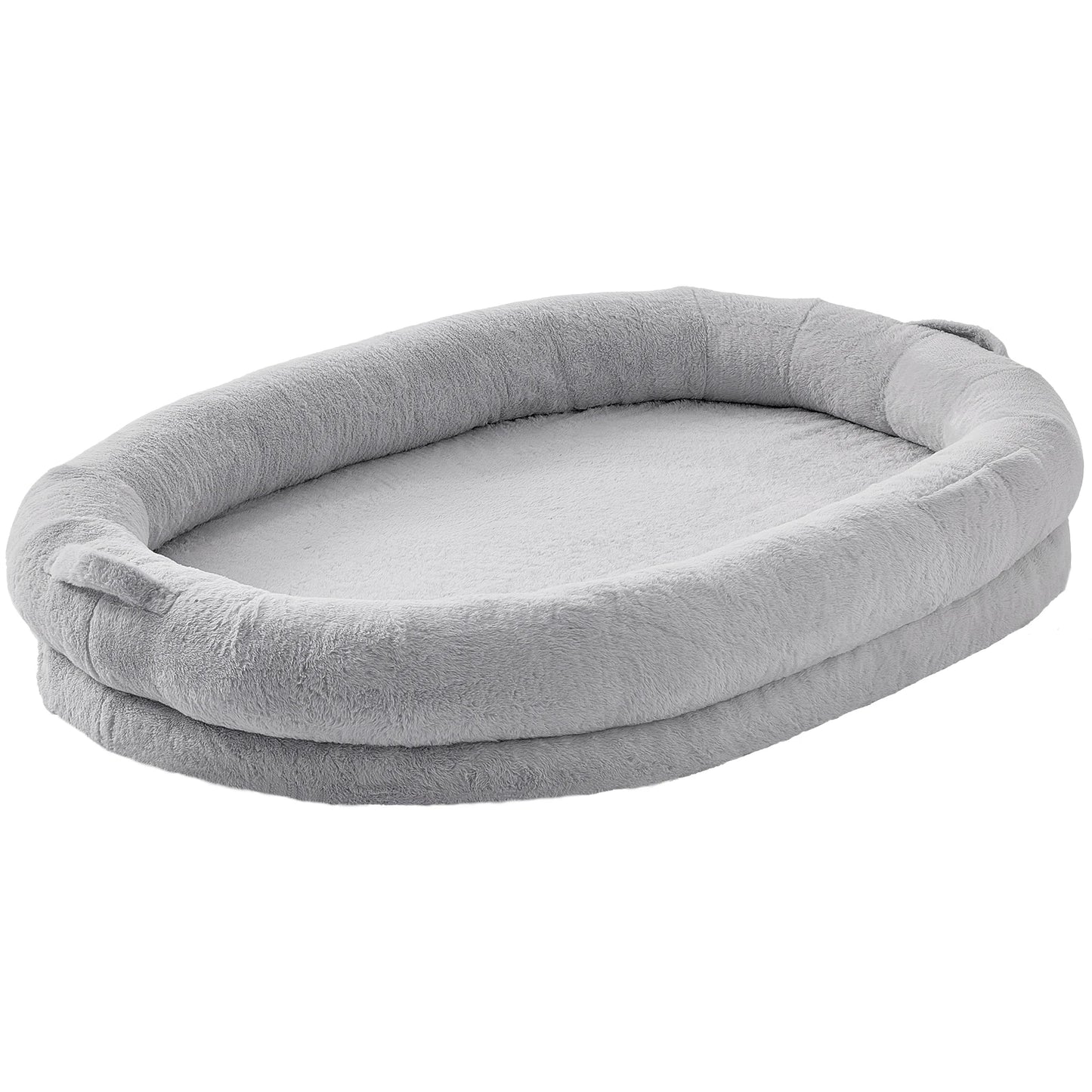 SucceBuy Human Dog Bed With Orthopedic Foam And Washable Faux Rabbit Fur Cover